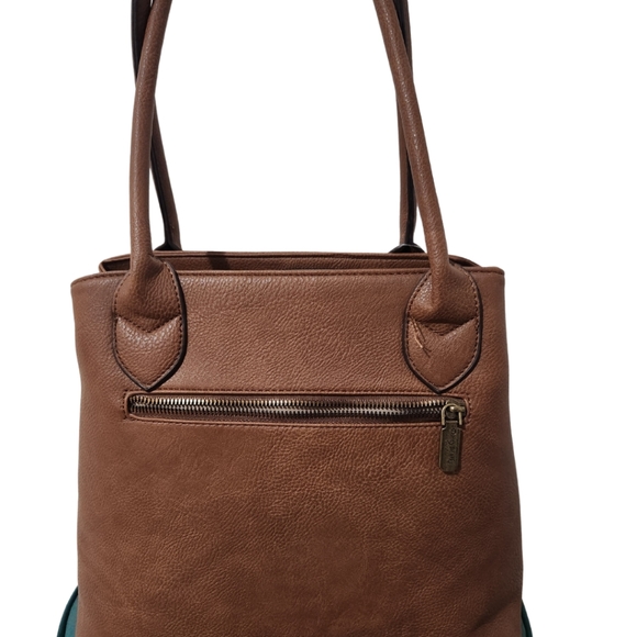 Darcy Marks London Cognac Brown Large Handbag Shoulder Bag NWT Zip Pockets - Picture 4 of 4